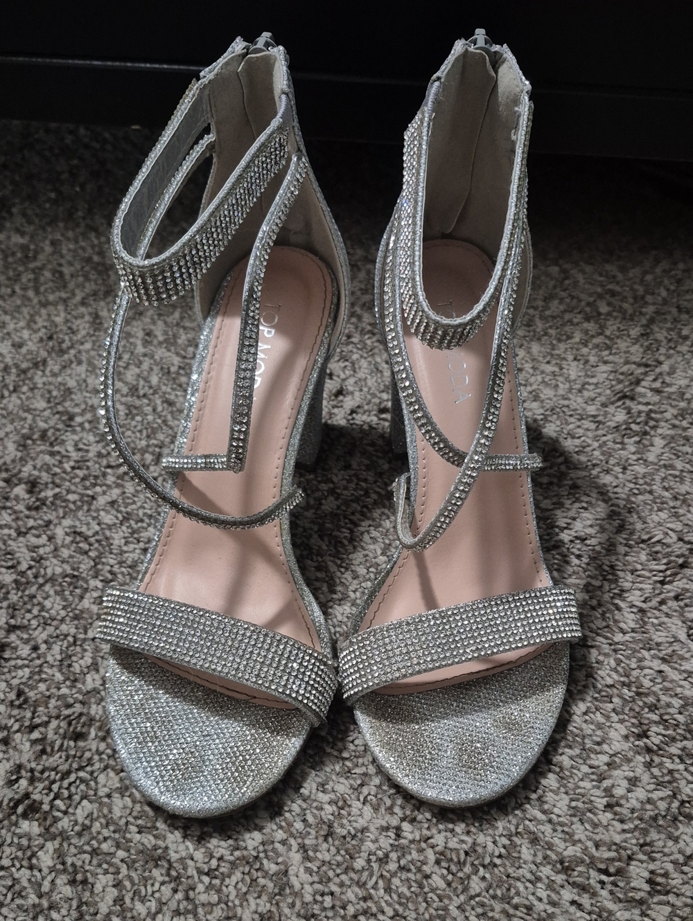 Top Moda Sparkly Block Heels